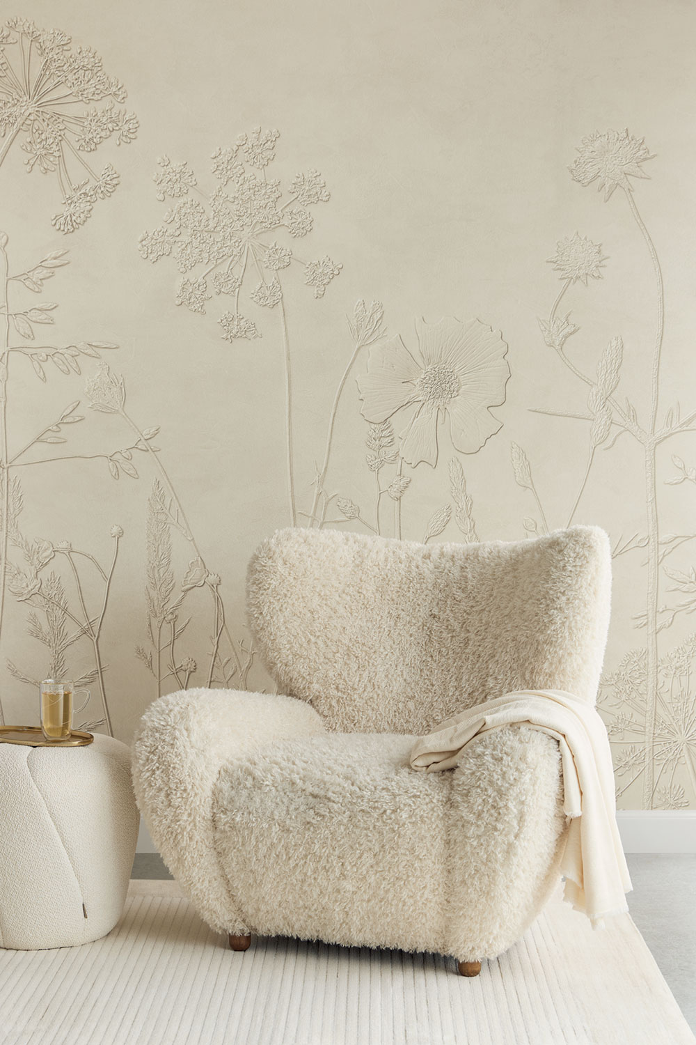 Fototapete, beige, Pflanzen, Blumen, Gräser, 350701, Riviera Maison, Eijffinger