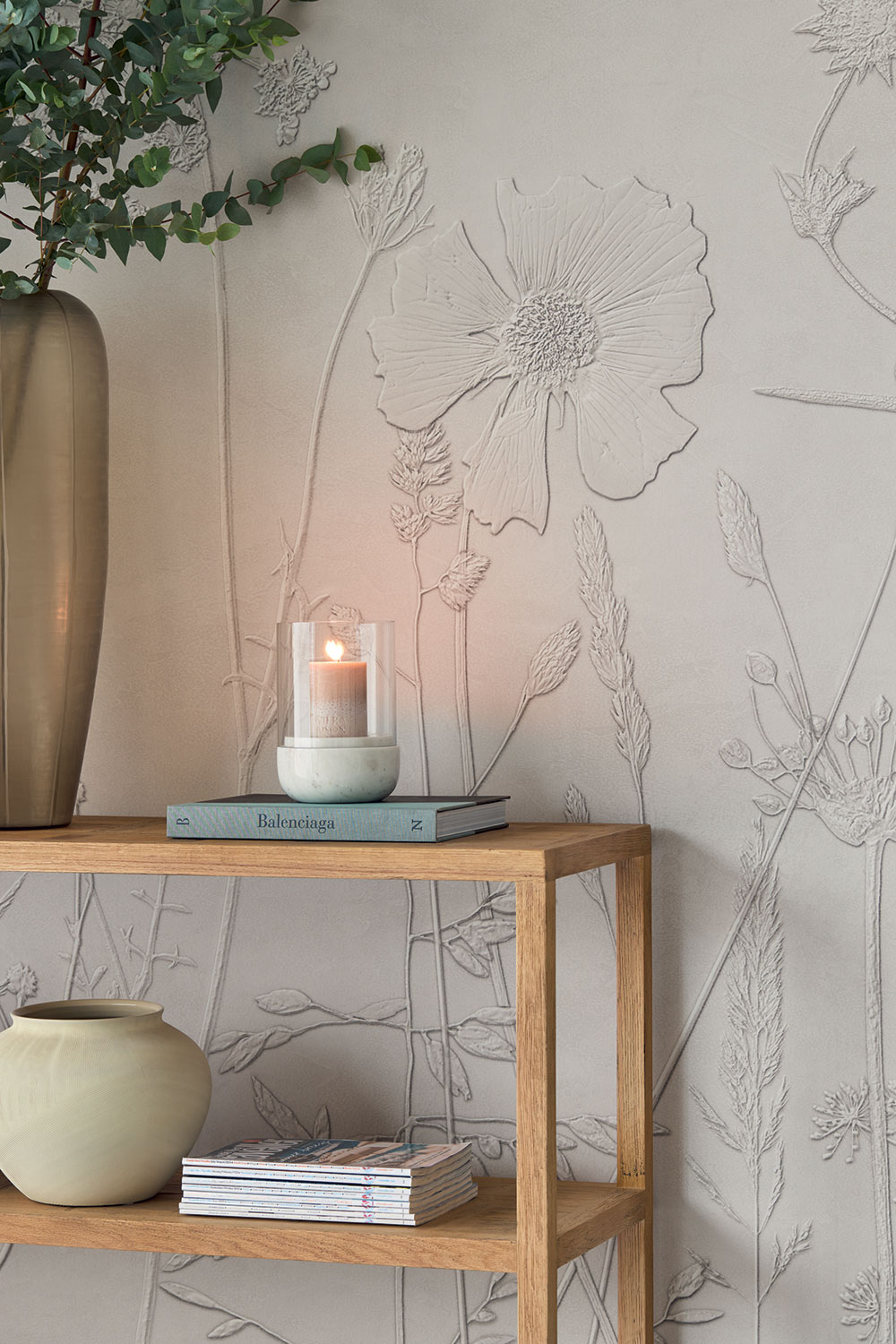 Fototapete, grau-braun, Pflanzen, Blumen, Gräser, 350702, Riviera Maison, Eijffinger