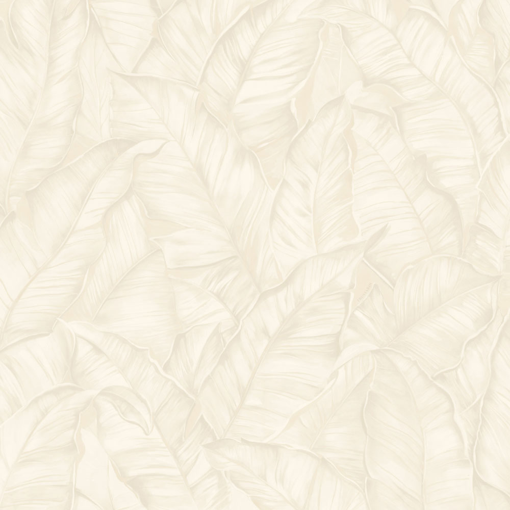Luxustapete, weiß-creme, Blätter, Z30308, Casa 8, Trussardi