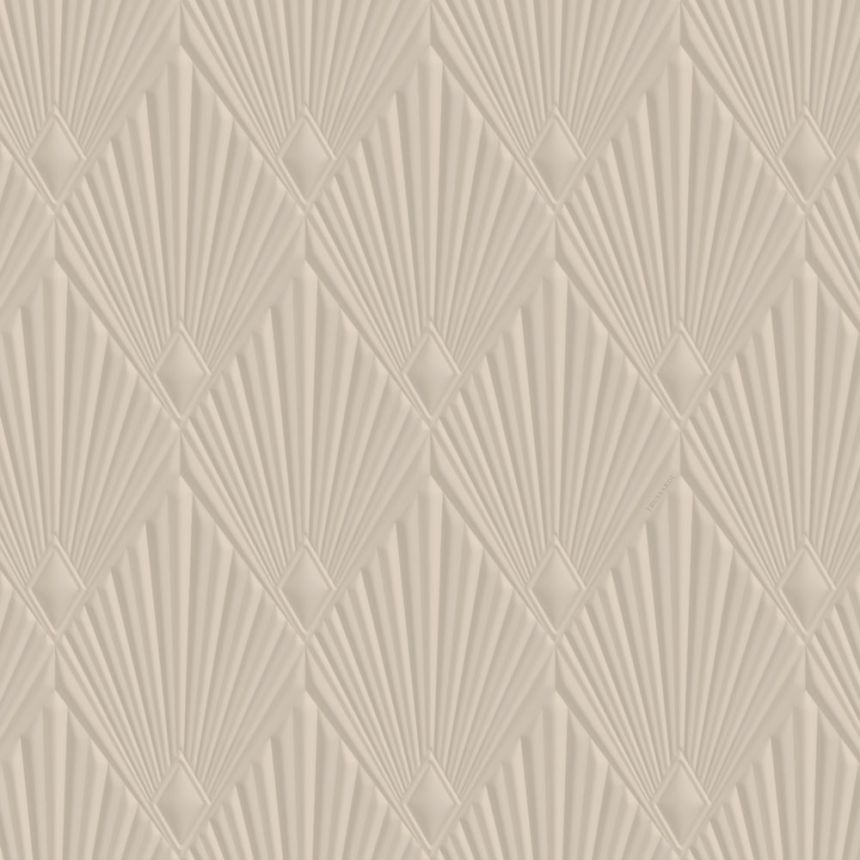 Luxus-geometrische Tapete, braun-beige, Art déco, Z30312, Casa 8, Trussardi