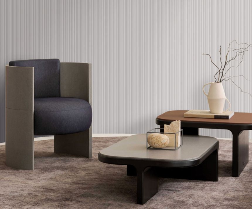 Luxustapete, grau-silber, Streifen, Z30318, Casa 8, Trussardi