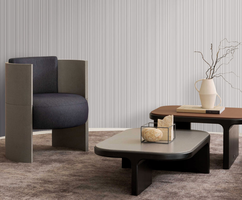 Luxustapete, grau-silber, Streifen, Z30318, Casa 8, Trussardi