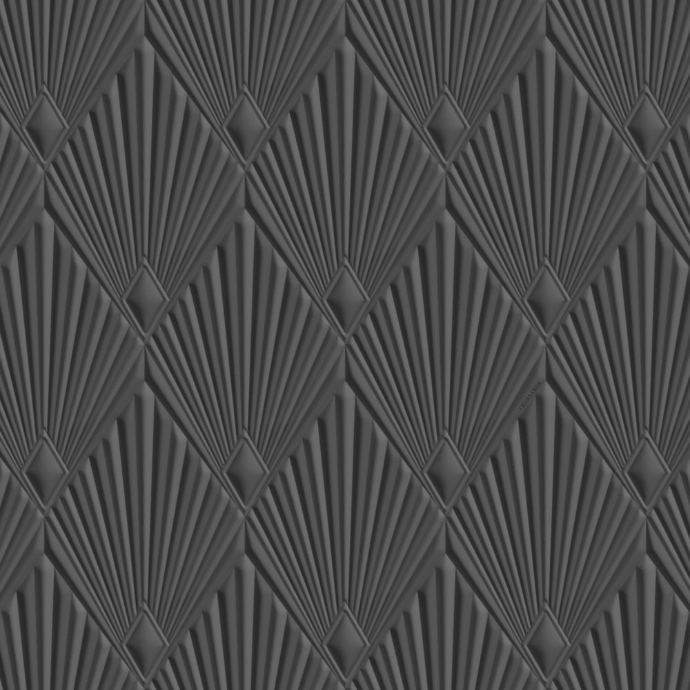 Luxus-geometrische Tapete, grau-schwarz, Art déco, Z30324, Casa 8, Trussardi