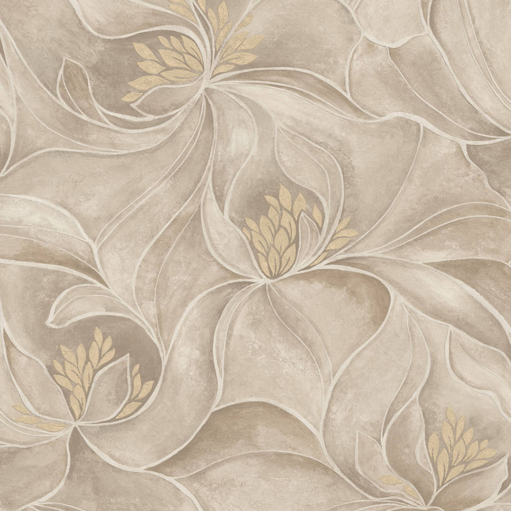 Luxustapete, braun-beige, Blumen, Z20121, Casa Chic, Zambaiti Parati