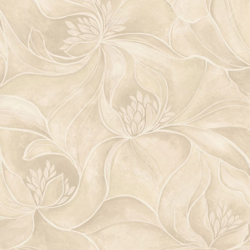 Luxustapete, grau-beige, Blumen, Z20124, Casa Chic, Zambaiti Parati