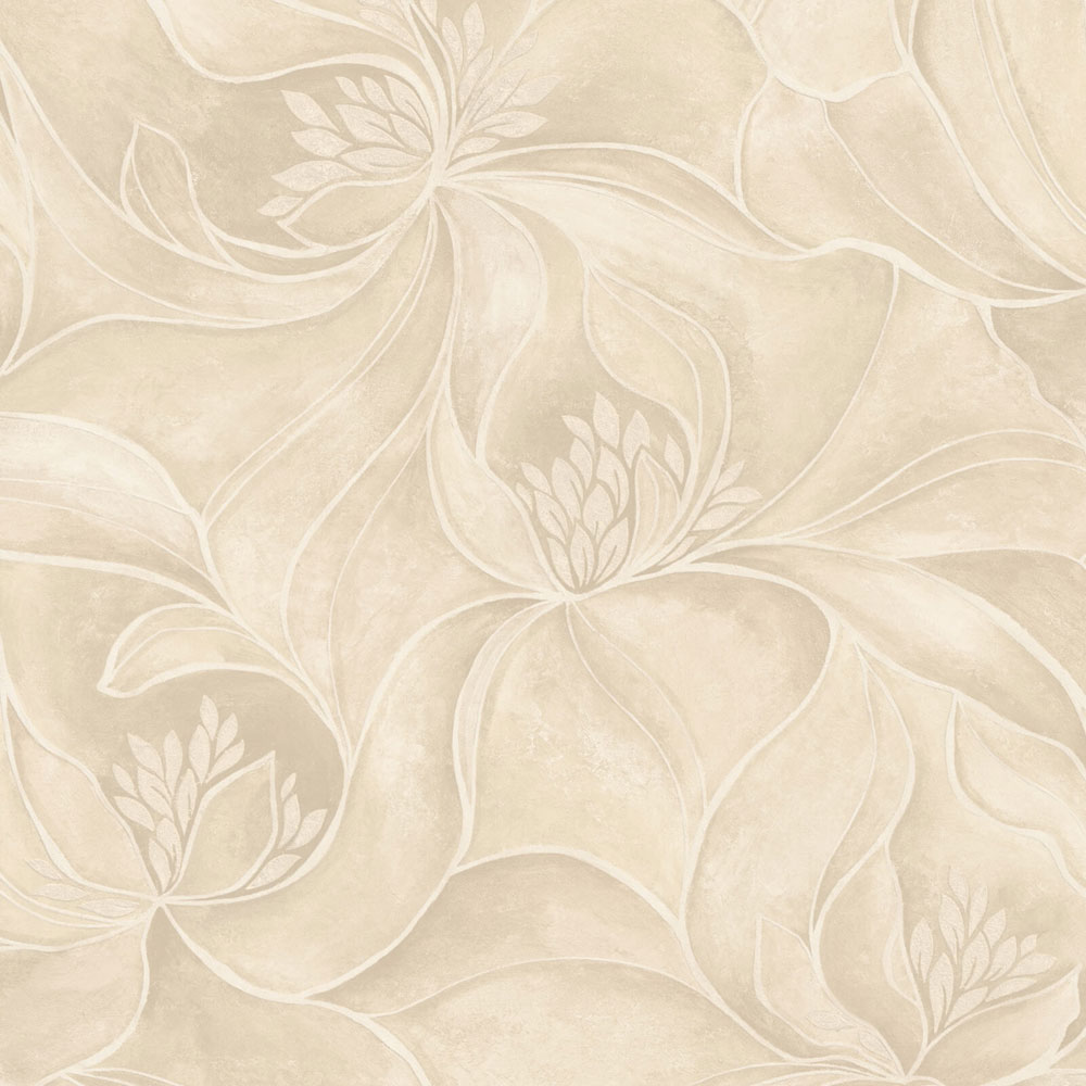 Luxustapete, grau-beige, Blumen, Z20124, Casa Chic, Zambaiti Parati