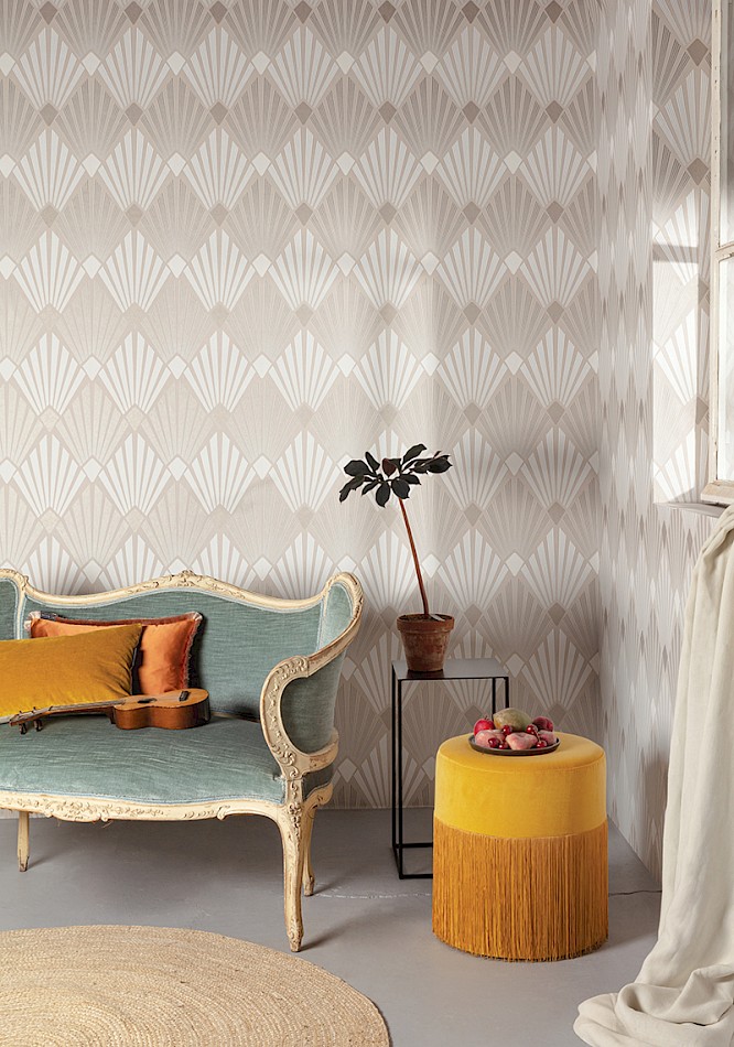 Tapete, beige, grafisch, Art Deco, HAV402, The Texture Book, Masureel