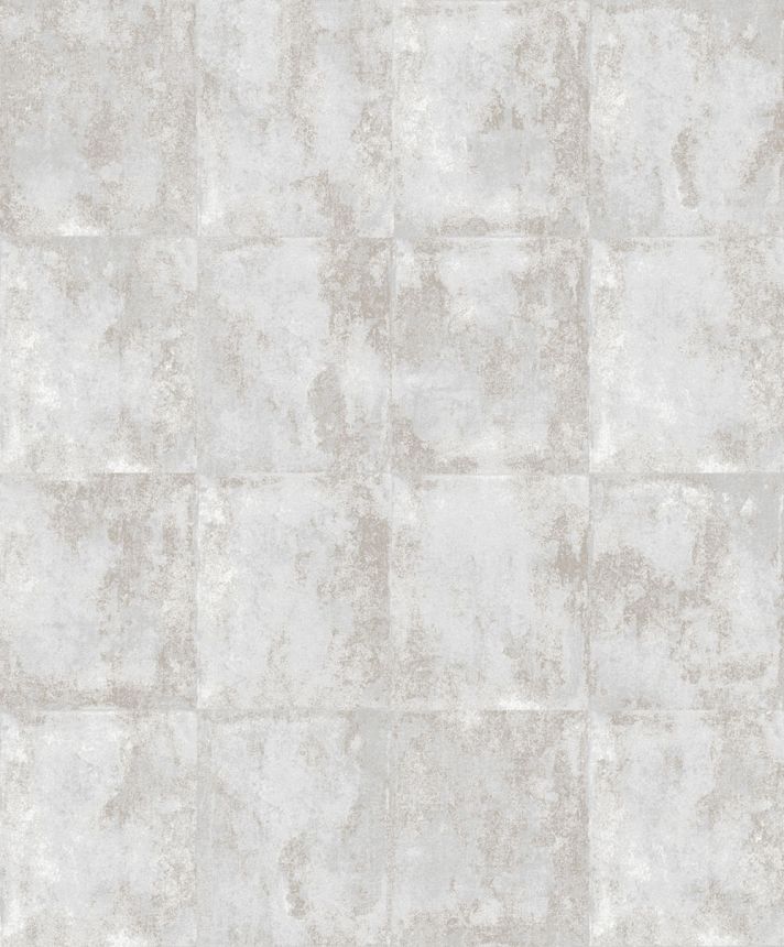 Tapete, grau-creme, Beton, Fliesen, ORB401, The Texture Book, Masureel