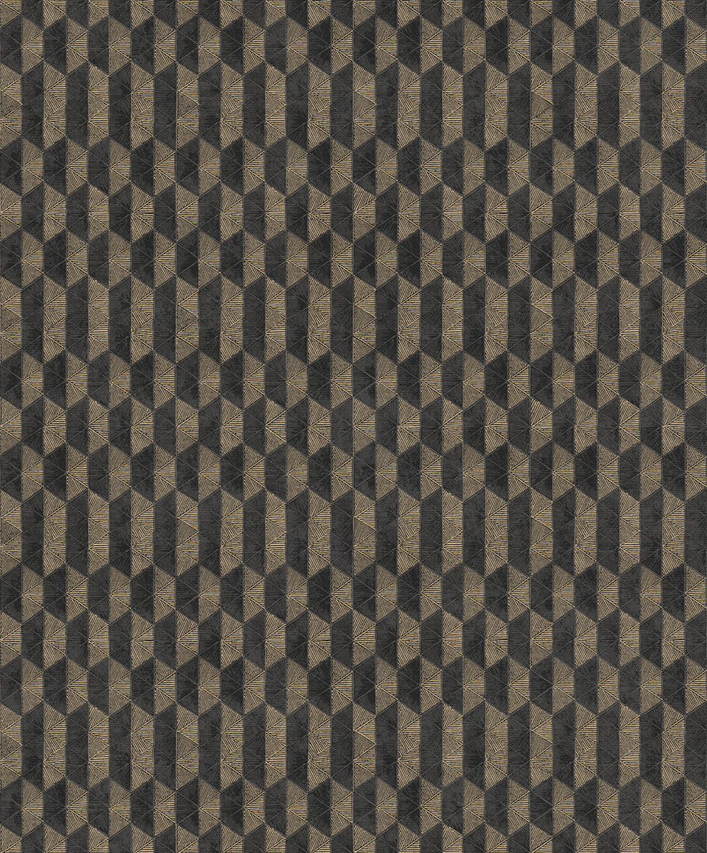 Tapete, schwarz-gold, geometrisch, ORB701, The Texture Book, Masureel