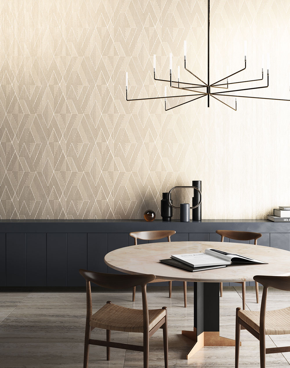 Tapete, grau-beige, geometrisch, PRI302, The Texture Book, Masureel