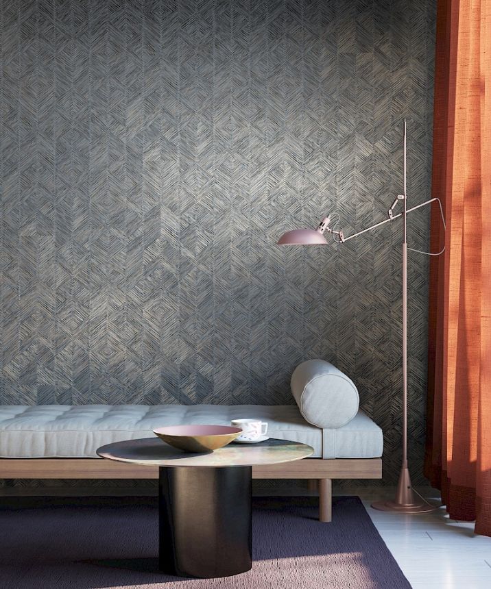 Tapete, grau-blau, grafisch, TRI101, The Texture Book, Masureel