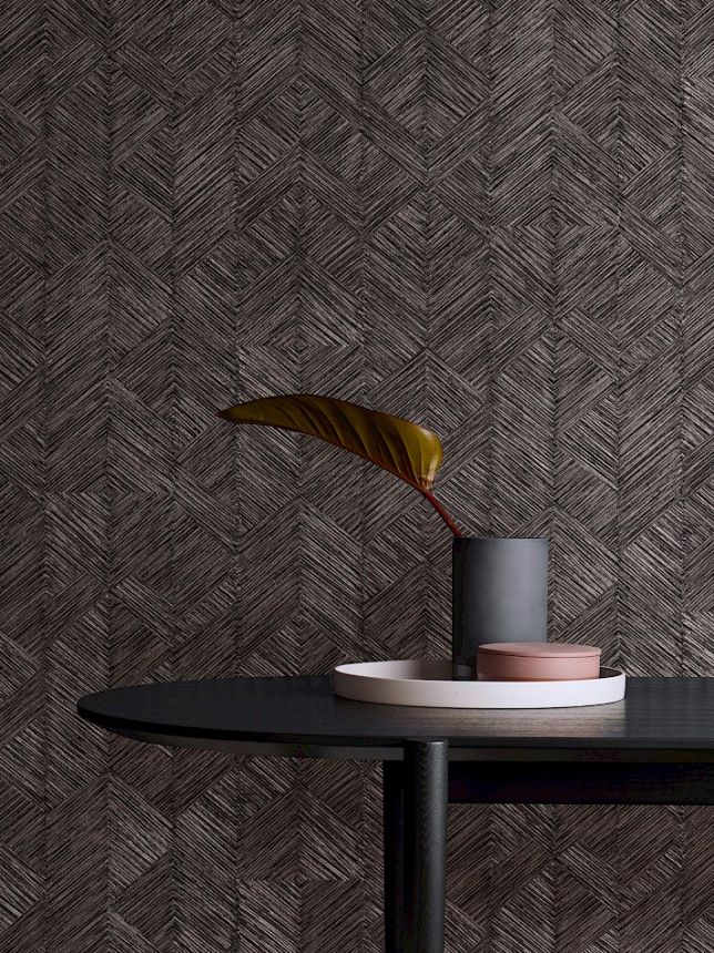 Tapete, braun-schwarz, grafisch, TRI102, The Texture Book, Masureel