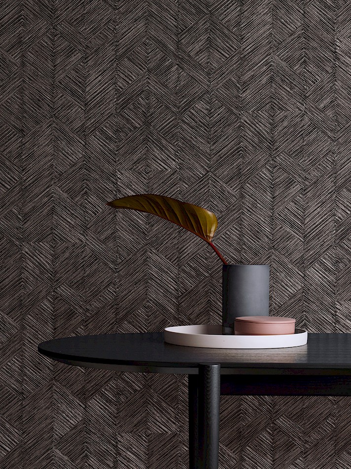 Tapete, braun-schwarz, grafisch, TRI102, The Texture Book, Masureel