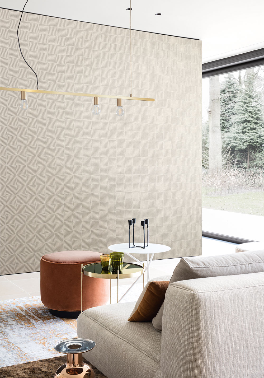 Tapete, creme, grafisch, EAR304, The Texture Book, Masureel