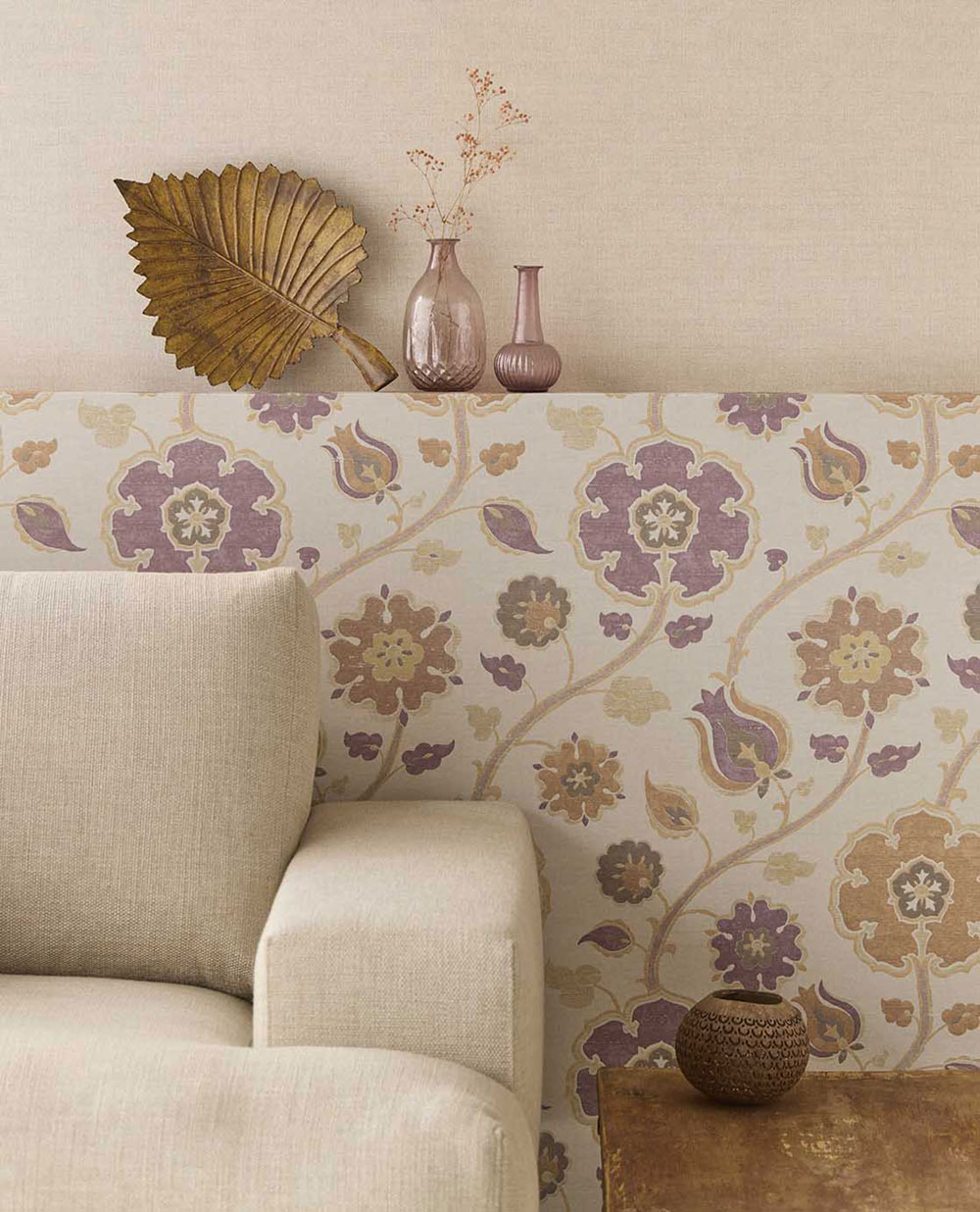 Tapete, burgundbraun, Blumen, 350611, Amber, Eijffinger