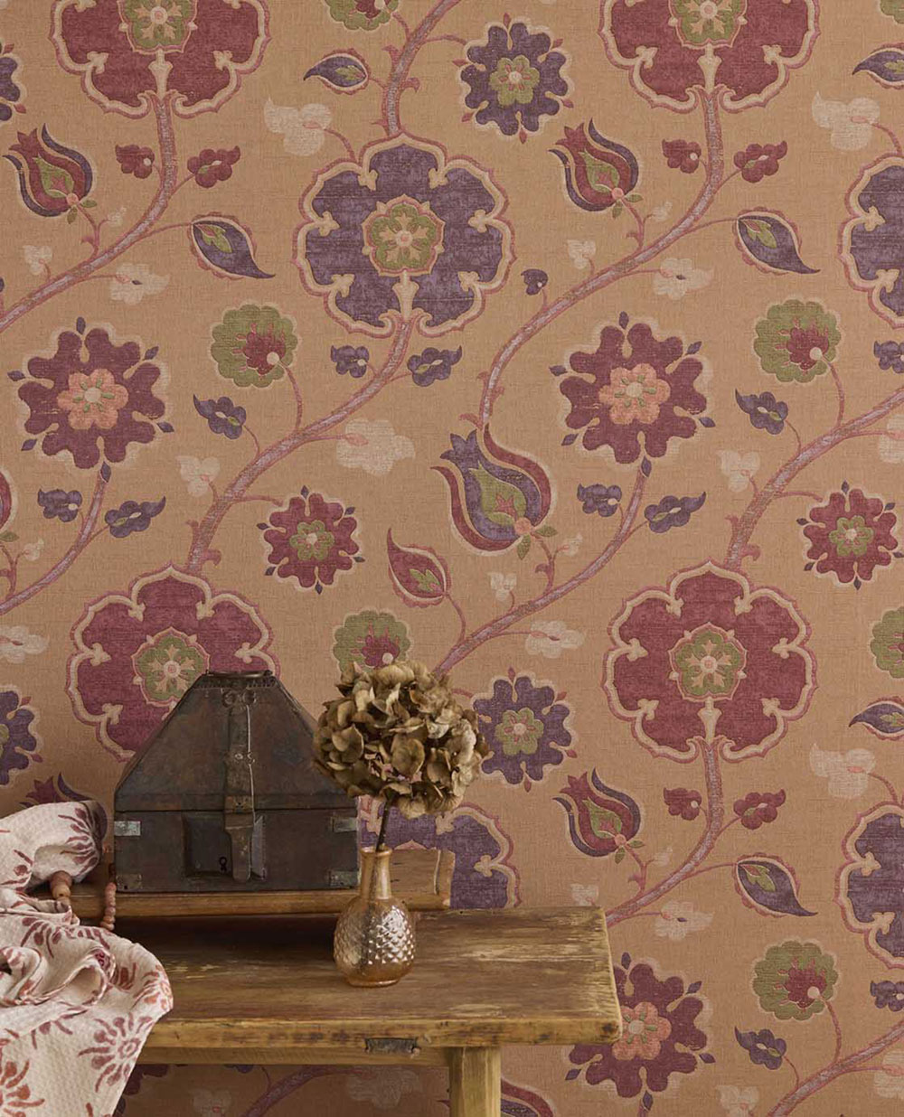 Tapete, rötlich-braun, Blumen, 350612, Amber, Eijffinger