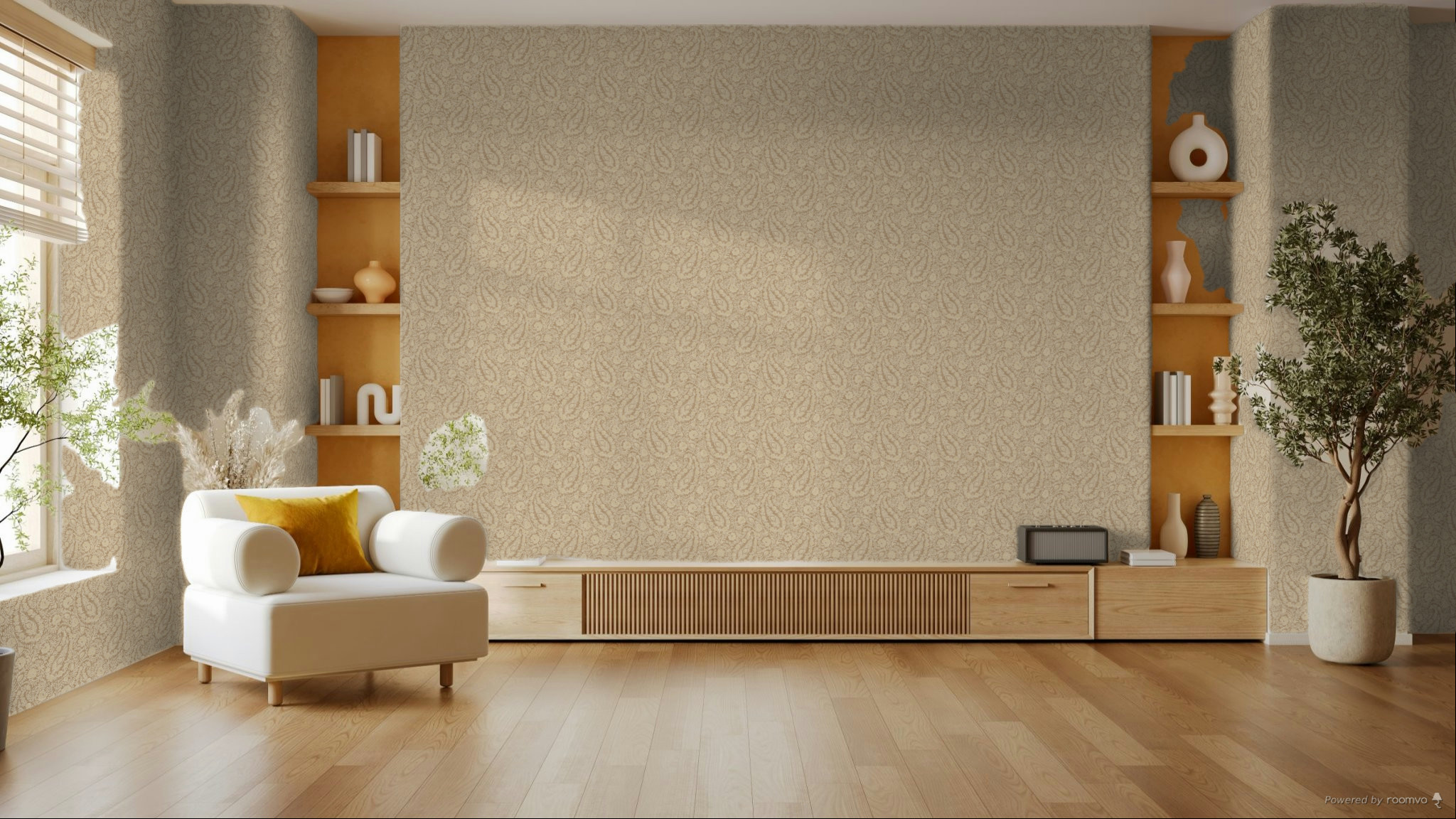 Tapete, braun, Blumen, Ornamente, 350652, Amber, Eijffinger