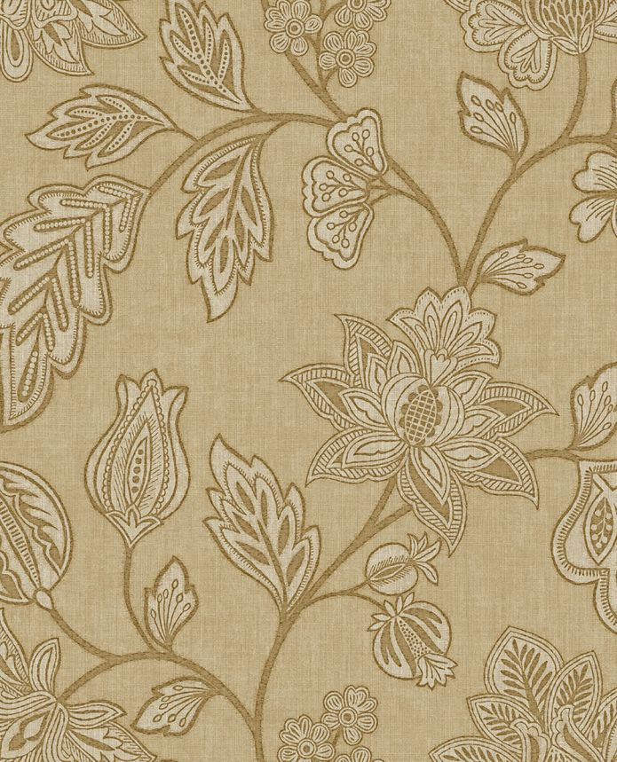 Tapete, braun-beige, Blumen, 350661, Amber, Eijffinger