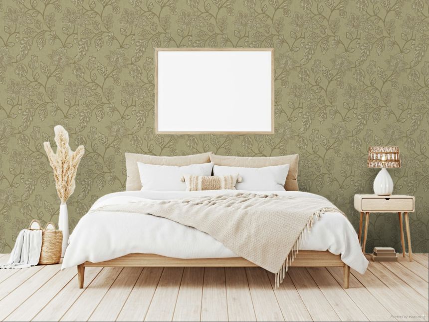 Tapete, braun-beige, Blumen, 350662, Amber, Eijffinger