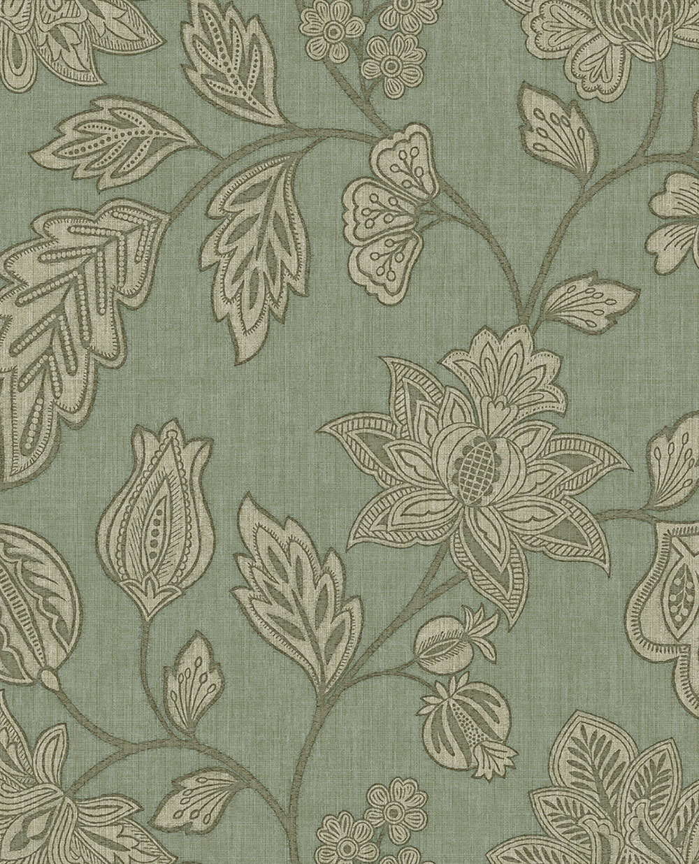 Tapete, grün, Blumen, 350665, Amber, Eijffinger