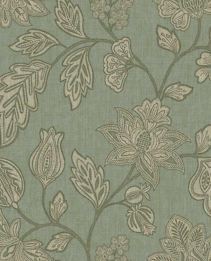 Tapete, grün, Blumen, 350665, Amber, Eijffinger