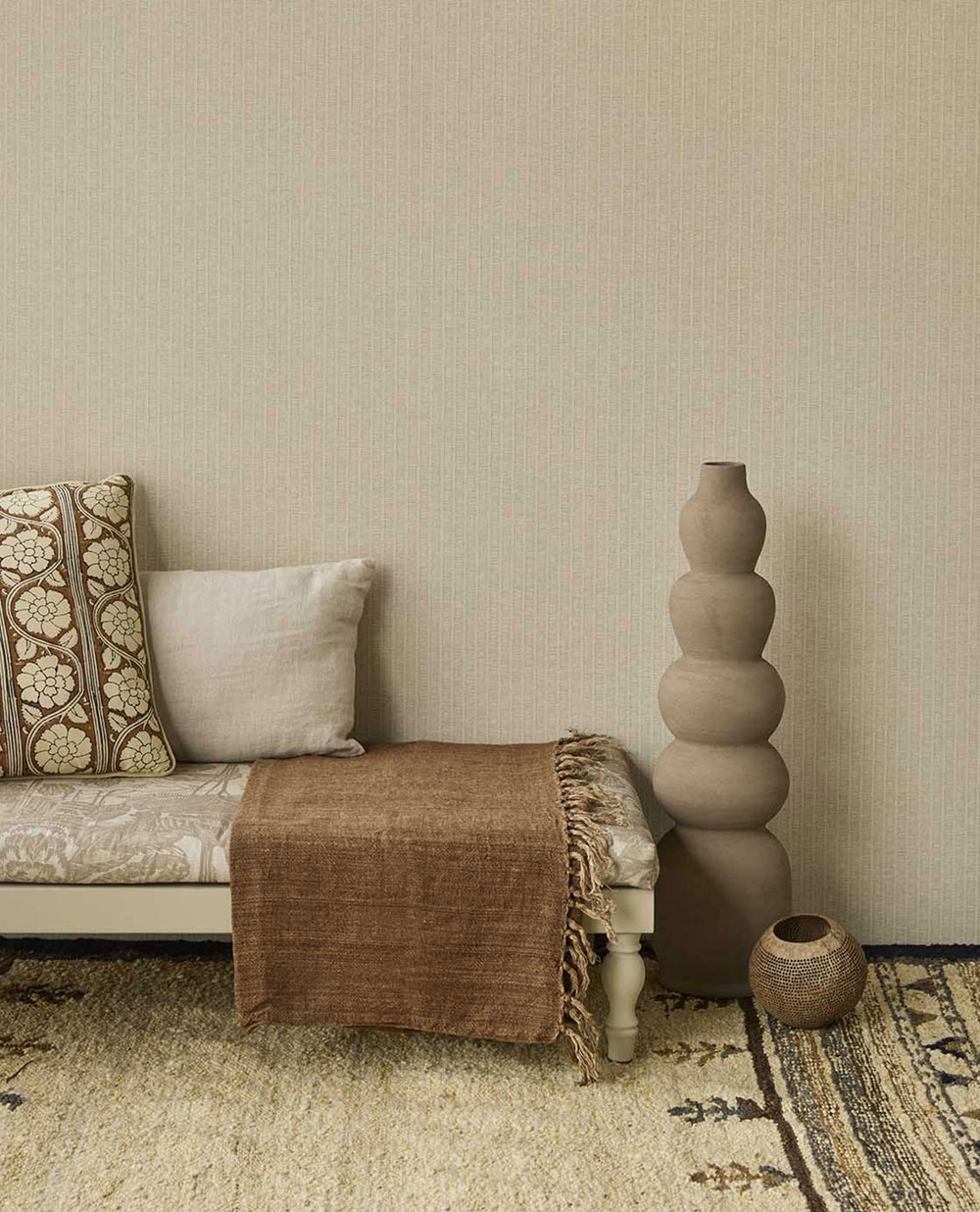 Tapete, grau-beige, Mattenoptik, Streifen, 350671, Amber, Eijffinger