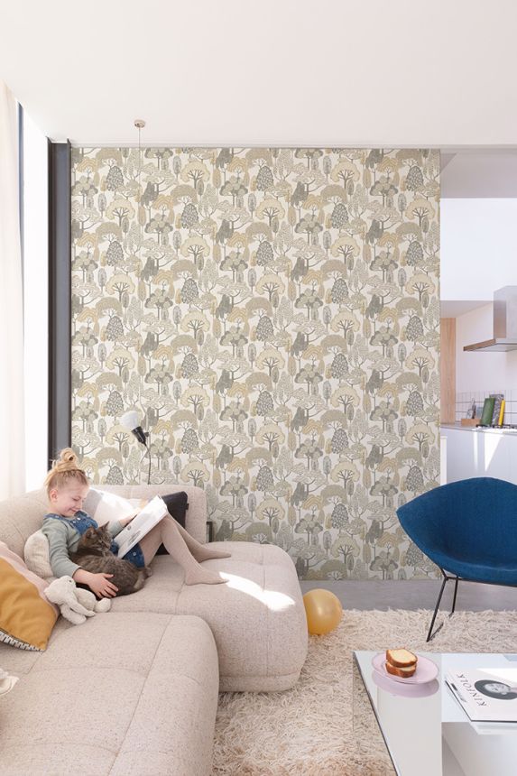 Kindertapete, beige, Bäume, LD2103, Little Dreamers, Grandeco