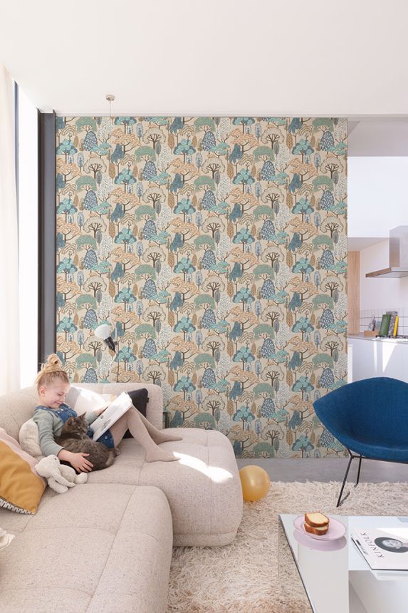 Kindertapete, braun, Bäume, LD2115, Little Dreamers, Grandeco