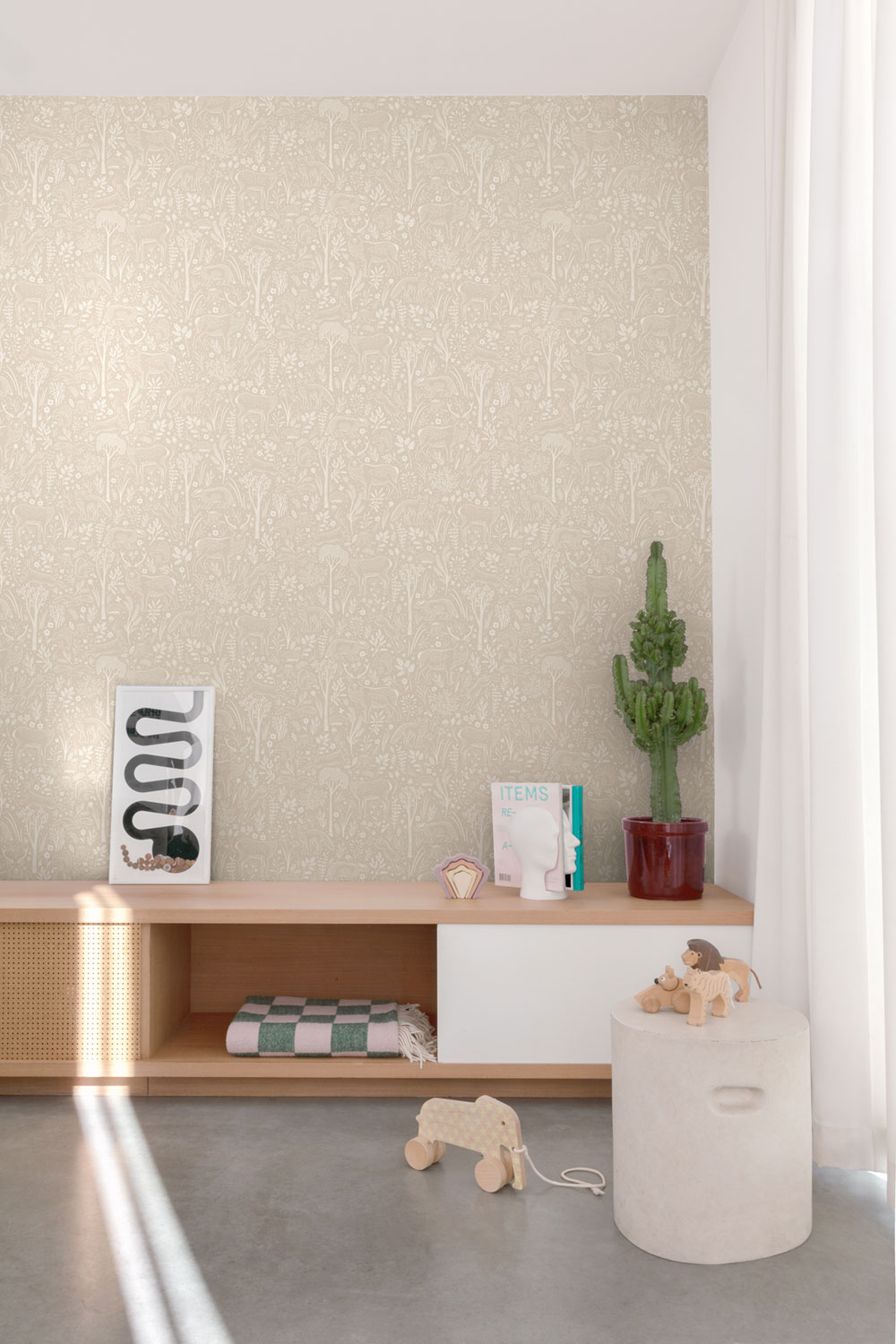 Tapete, grau-beige, Waldtiere, LD3403, Little Dreamers, Grandeco