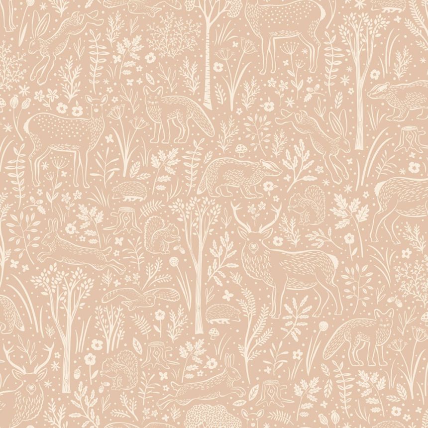 Tapete, rosa, Waldtiere, LD3418, Little Dreamers, Grandeco