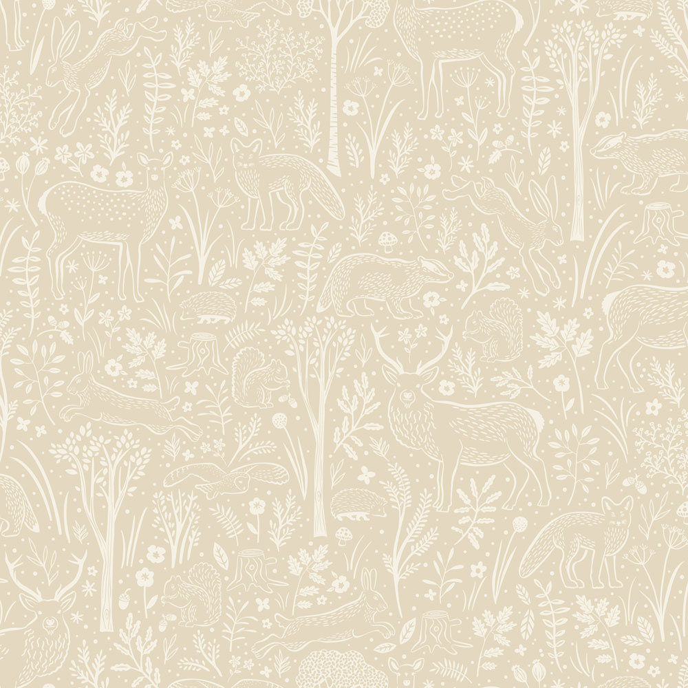 Tapete, beige, Waldtiere, LD3419, Little Dreamers, Grandeco