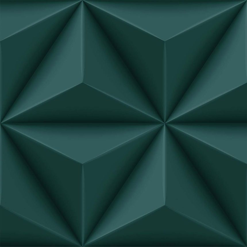 Tapete, türkis, 3D-grafisches Muster, 347817, 3D Reflections, Origin