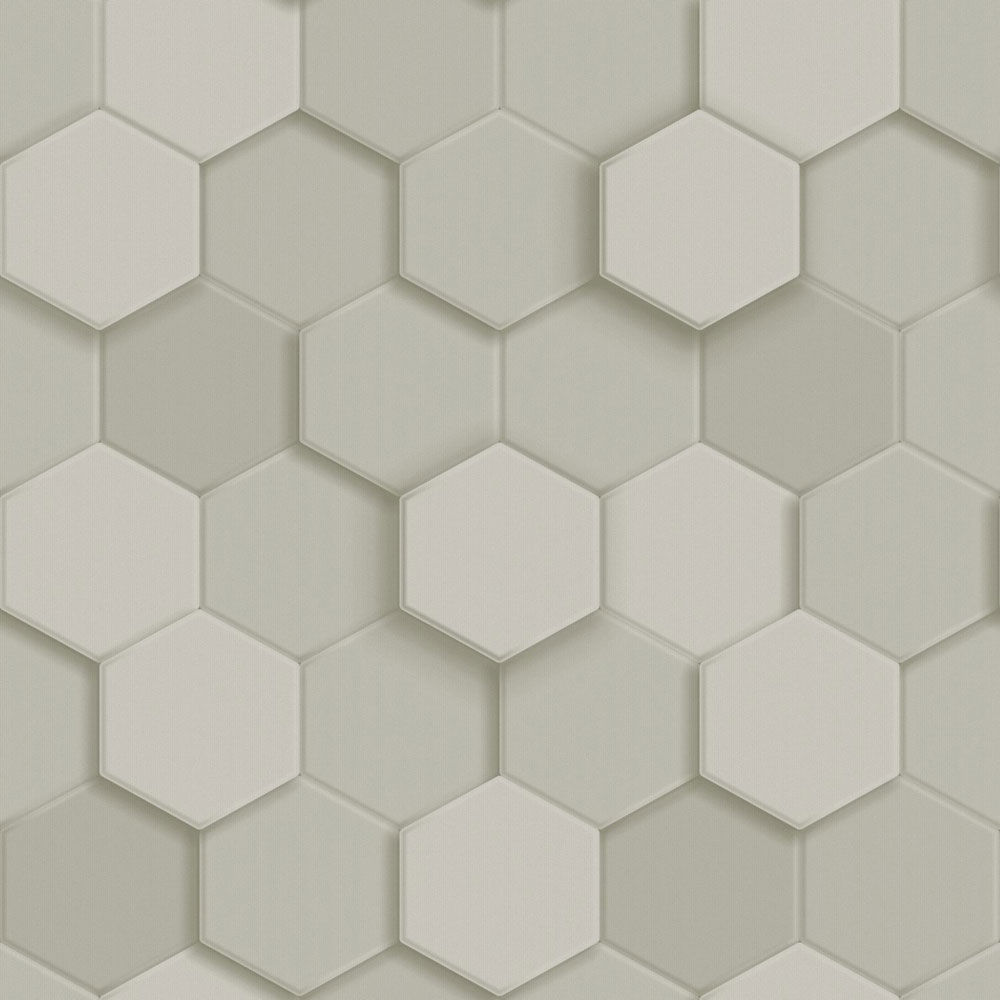 Tapete, grau, Hexagone, 347850, 3D Reflections, Origin