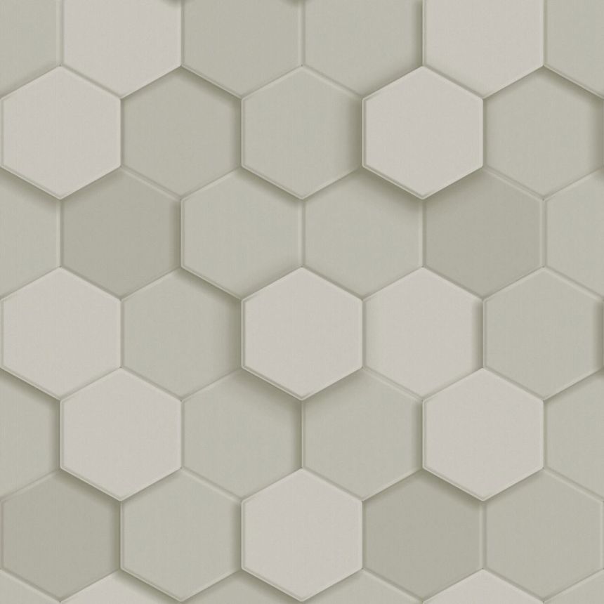Tapete, grau, Hexagone, 347850, 3D Reflections, Origin