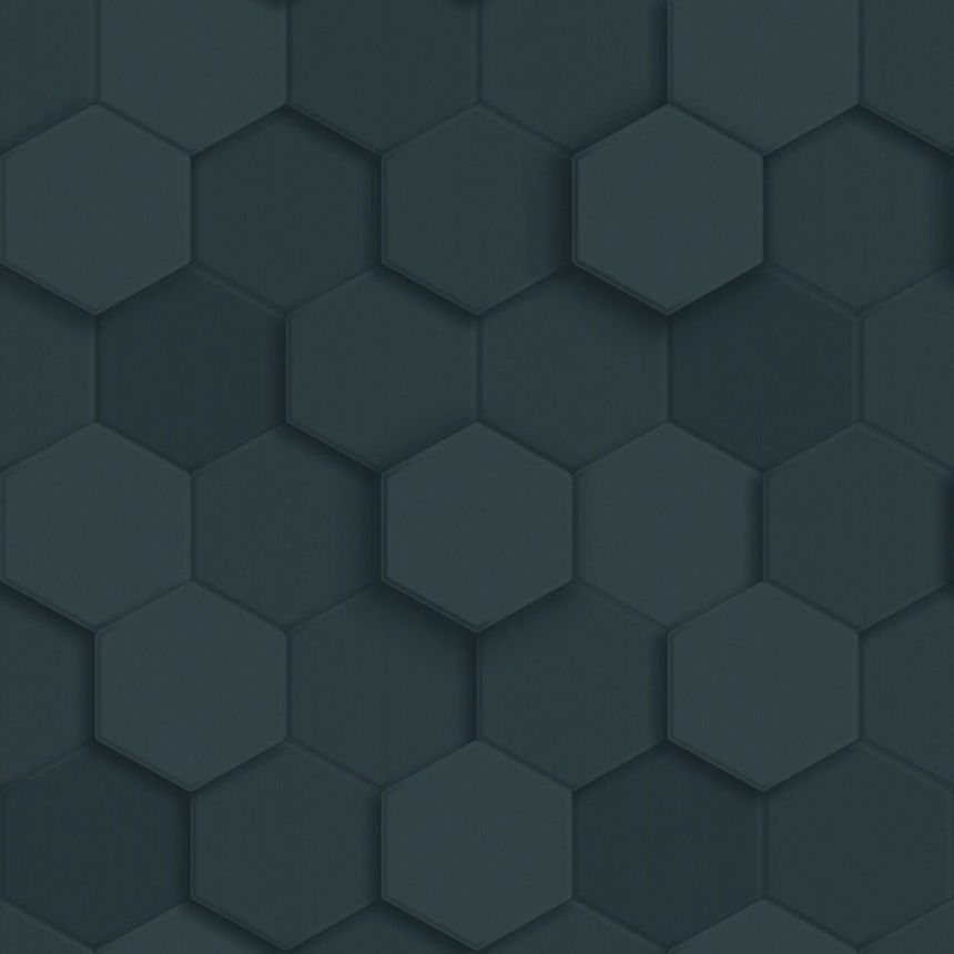 Tapete, blau, Hexagone, 347853, 3D Reflections, Origin