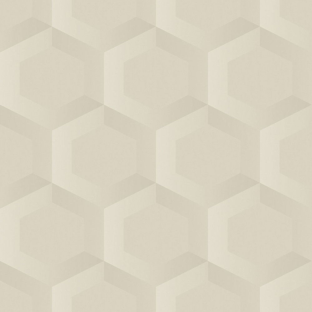 Tapete, beige, Hexagone, 348018, 3D Reflections, Origin