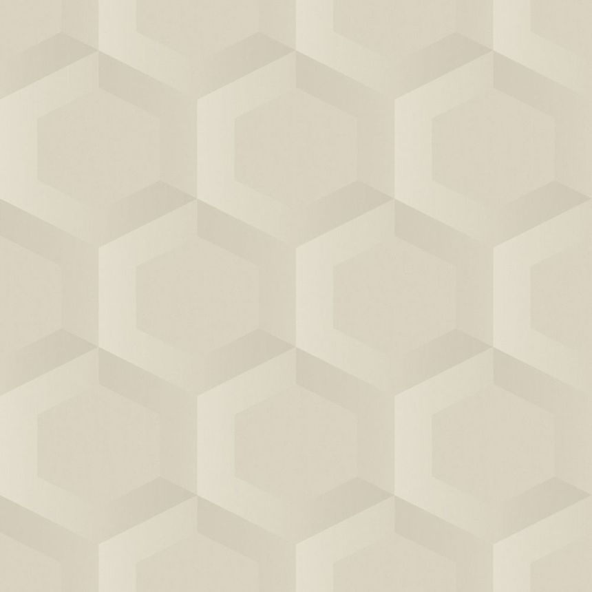Tapete, beige, Hexagone, 348018, 3D Reflections, Origin