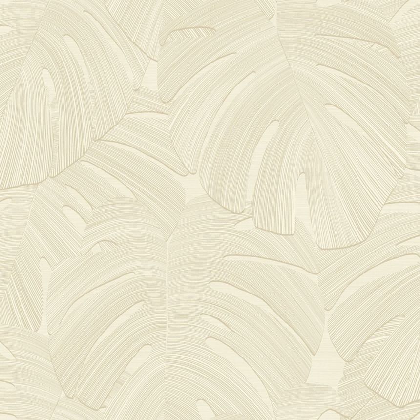 Tapete, beige, Blätter, 348023, 3D Reflections, Origin