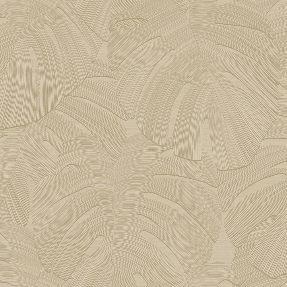 Tapete, beige, Blätter, 348024, 3D Reflections, Origin