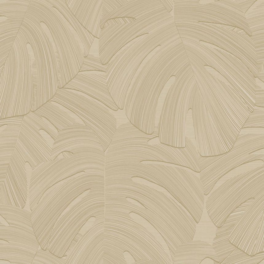 Tapete, beige, Blätter, 348024, 3D Reflections, Origin