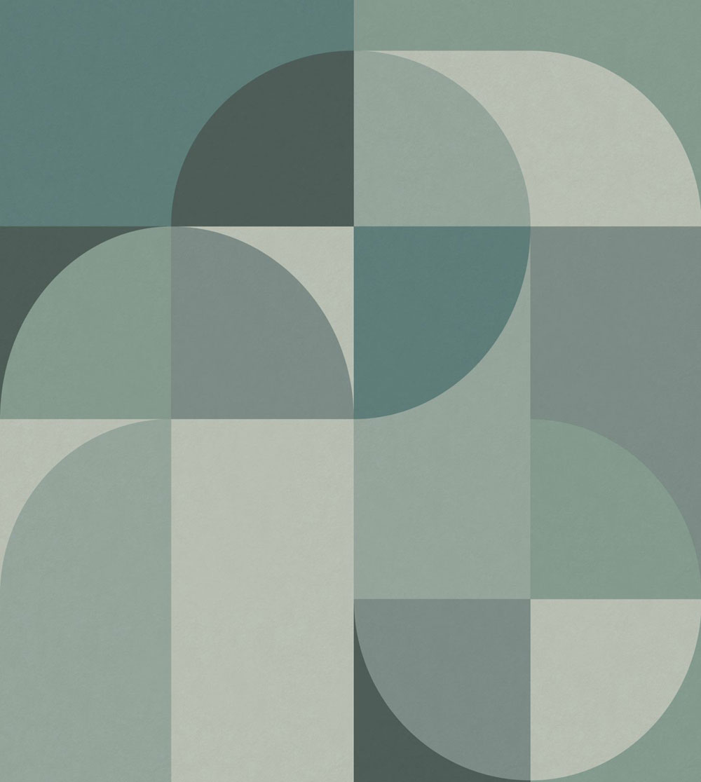 Fototapete, grün, grau, grafisches Muster, 357323, 3D Reflections, Origin