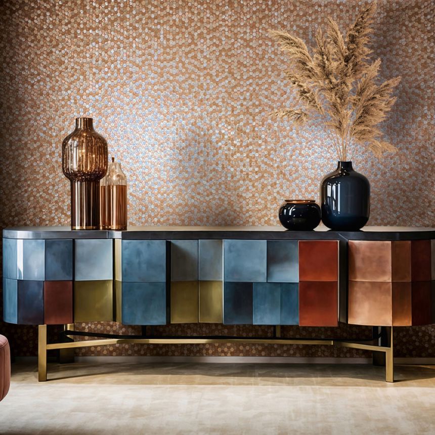 Tapete, Gold-Kupfer, Hexagone, 35818, Papis Loveday Fashion Icon, Marburg