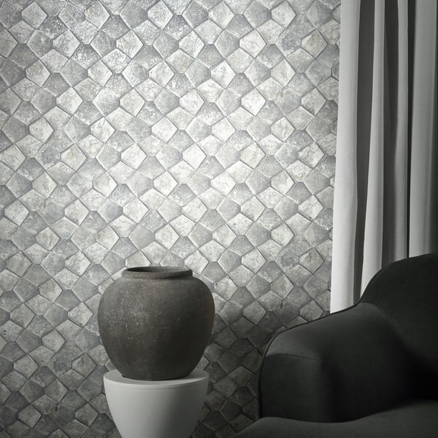 Geometrische Tapete, Grau, 34907, Eclectic, Marburg
