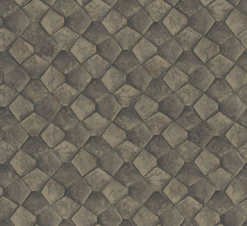 Geometrische Tapete, Schwarz-Gold, 34909, Eclectic, Marburg
