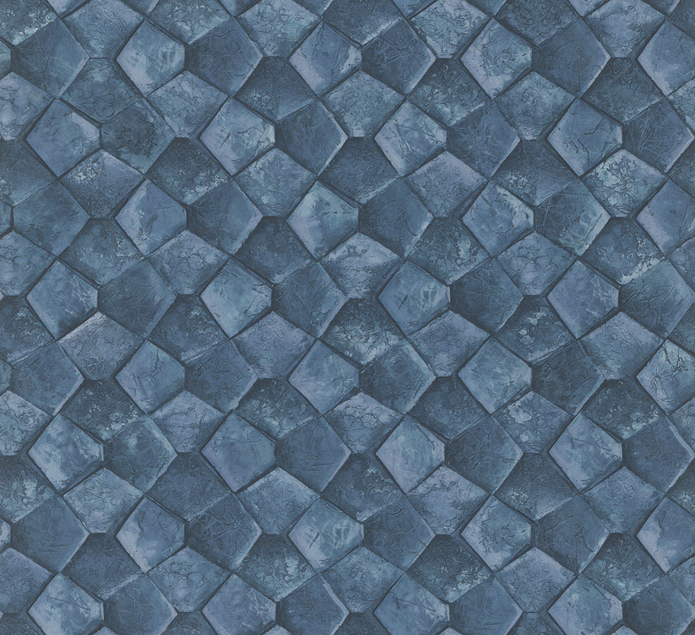 Geometrische Tapete, Blau, 34910, Eclectic, Marburg