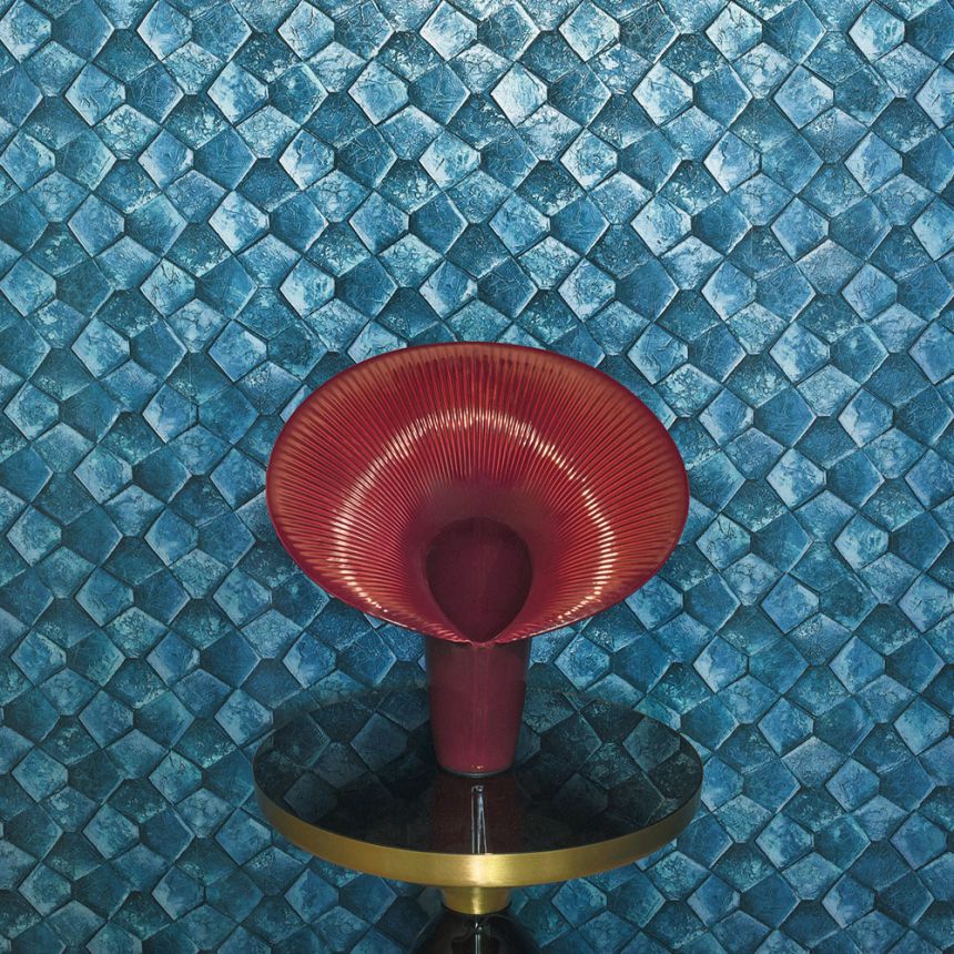 Geometrische Tapete, Blau, 34910, Eclectic, Marburg