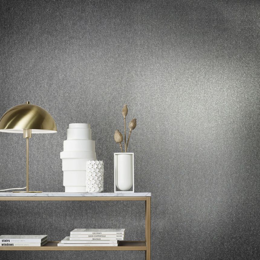 Tapete, Grau-Schwarz, 34954, Eclectic, Grains & Plains, Marburg