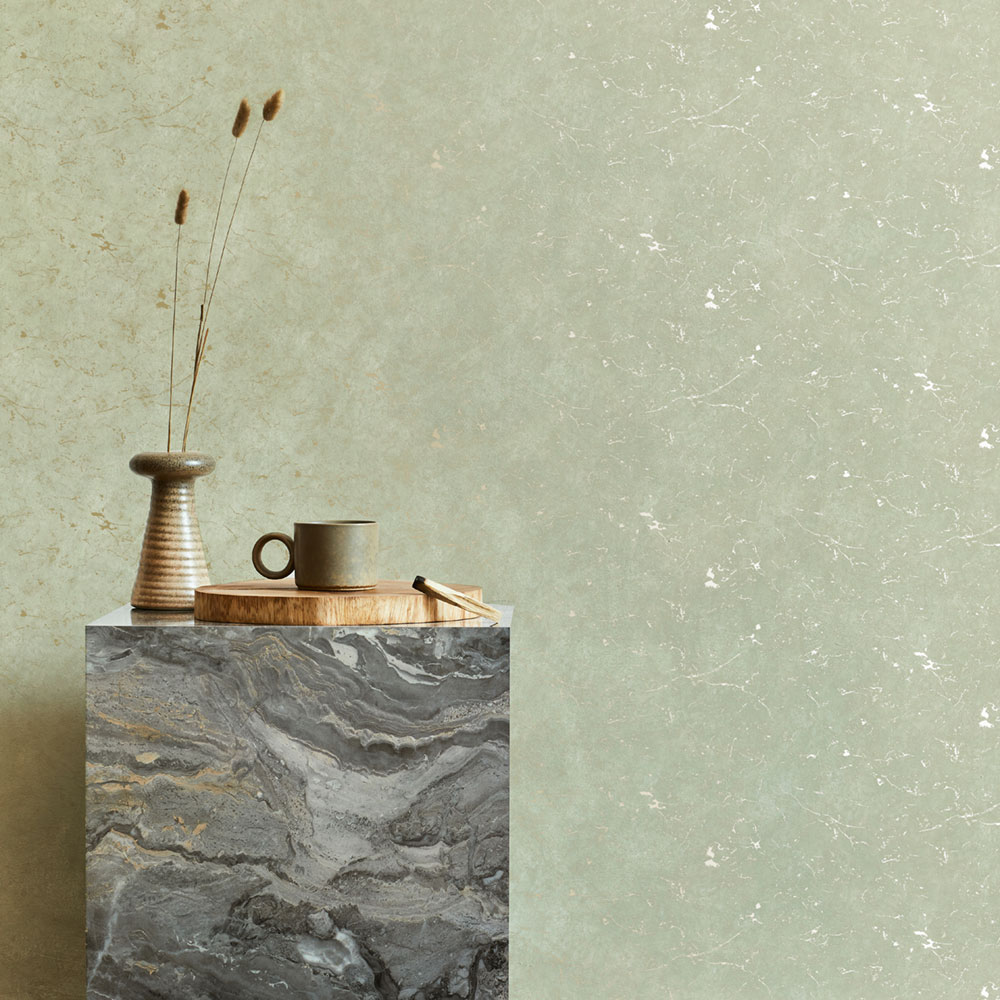 Tapete, grün-gold, Stuck, Marmor, 125064, Vavex 2027