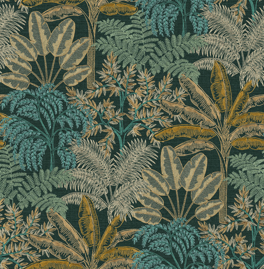 Tapete, schwarz, Blätter, 127622, Vavex 2027