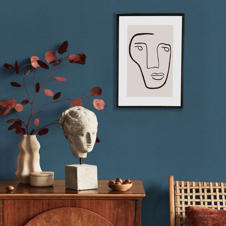 Tapete, blau, Stoffoptik, 127634, Vavex 2027